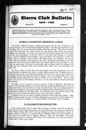 Sierra Club Bulletin 1930 Vol 15 No 2 April thumbnail